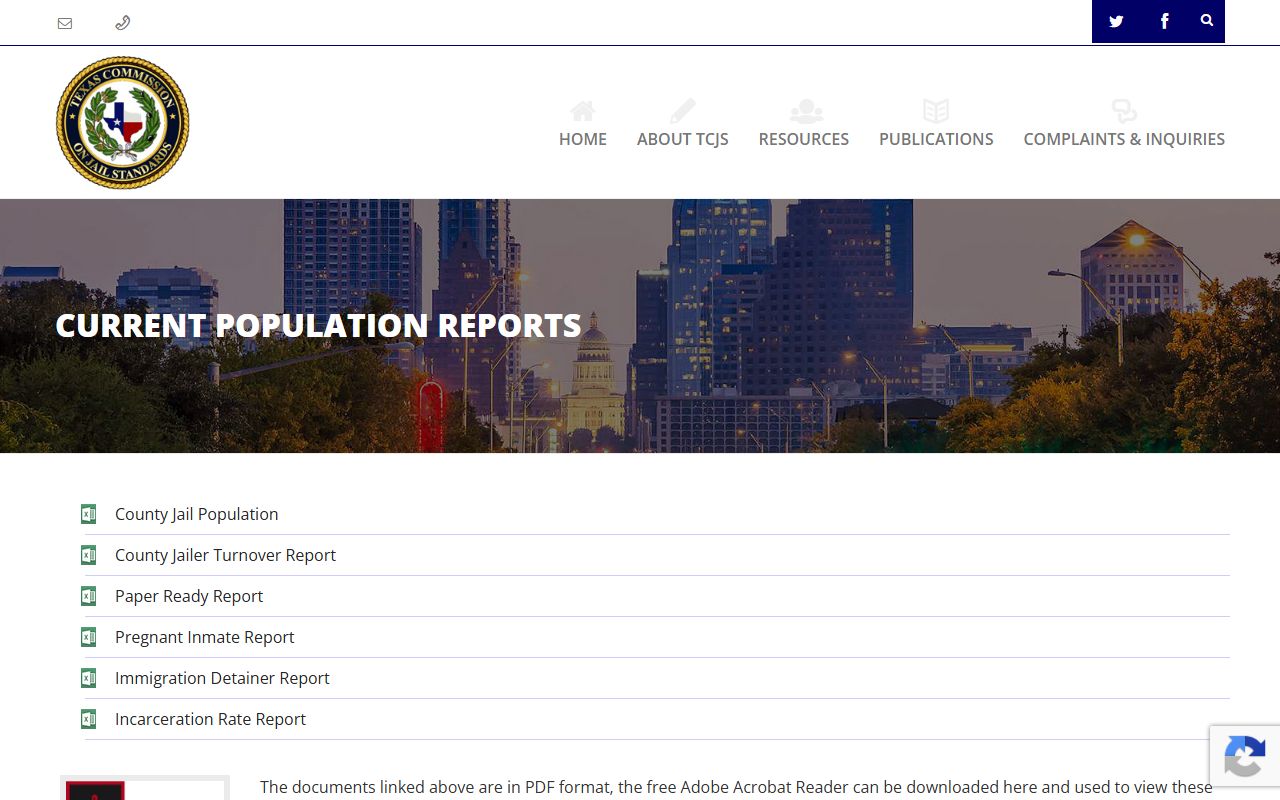 Borden County inmate population TCJS population reports screenshot